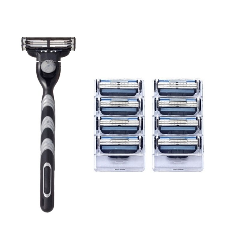 Men's safety razor blade 3-layer shaving care classic stainless steel smooth shaving manual shaver: 5