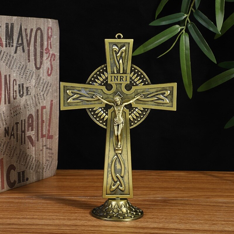 Religieuze Beelden Jesus Cross Kruisbeeld Beeldjes Tafel Ornamenten Kerk Relikwieën Antieke Huis Kapel Decoratie