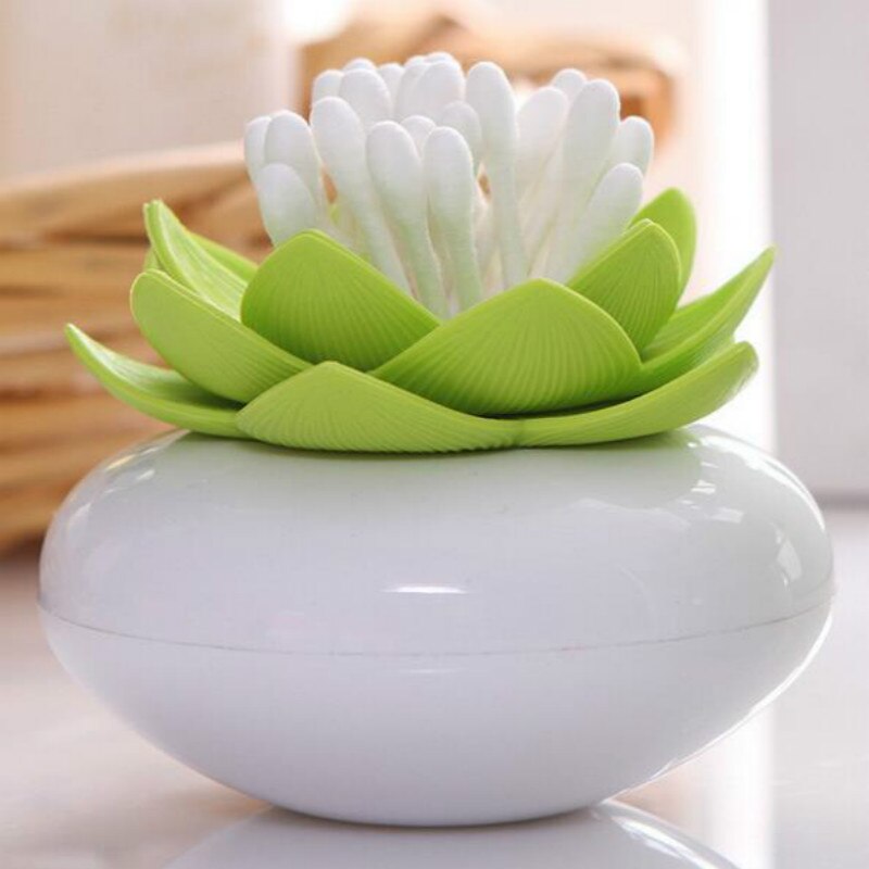 Best-seller Chic Lotus Flower Cotton Bud Toothpick Holder Toothpick Case Cotton Swab Box