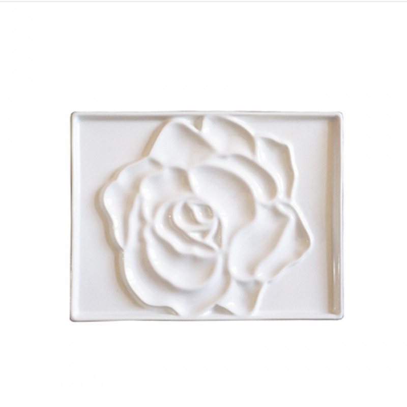 Keramisk krusningspalett benporselen blomstertype malingsplate rose blomsterformet håndmalt akvarell gouache malingsplate