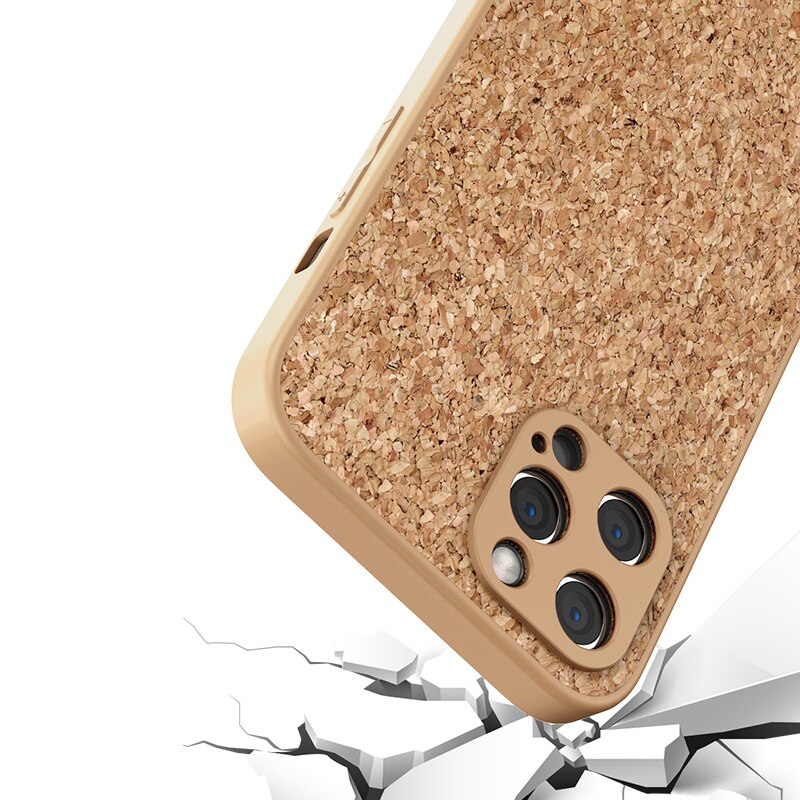 Voor Iphone 13 Pro Max Kurk Hout Ademend Telefoon Case Voor Iphone 12 11 Pro Xs Max Mini Xr X 6 6S 7 8 Plus Se Soft Silicone Cover