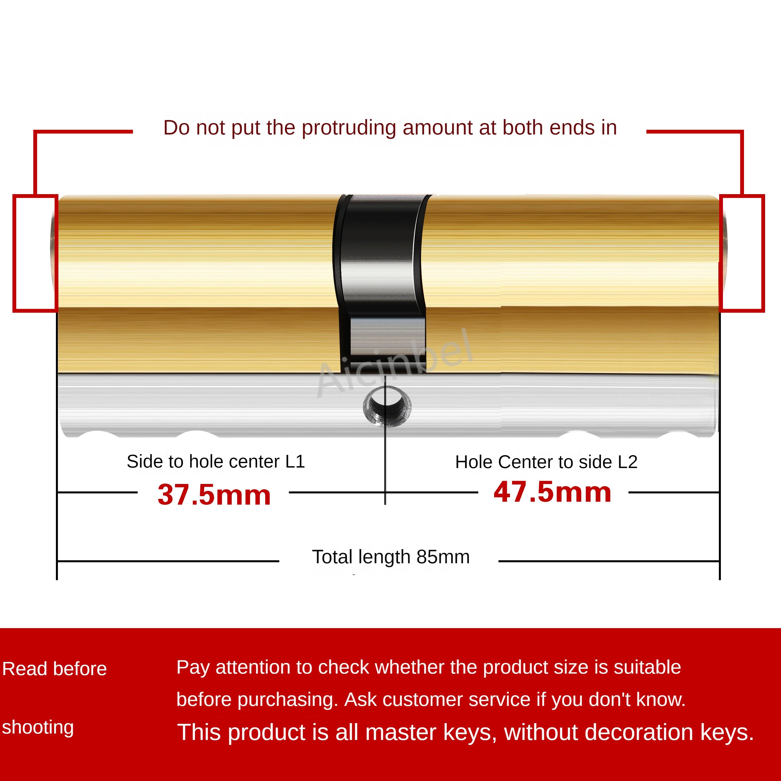 Slotcilinder Europese Standaard 65-115Mm Slotcilinders Buitendeursloten, Deurslotcilinder 8 Hoofdsleutels Super C Klasse Slot: Oranje