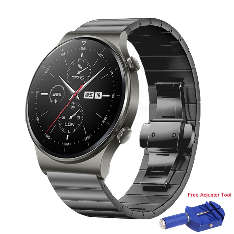 Metal Strap For HUAWEI Watch GT 2 Pro strap Stainless Steel butterfly buckle Loop Bracelet Replacement For Huawei watch gt 2 pro: gray