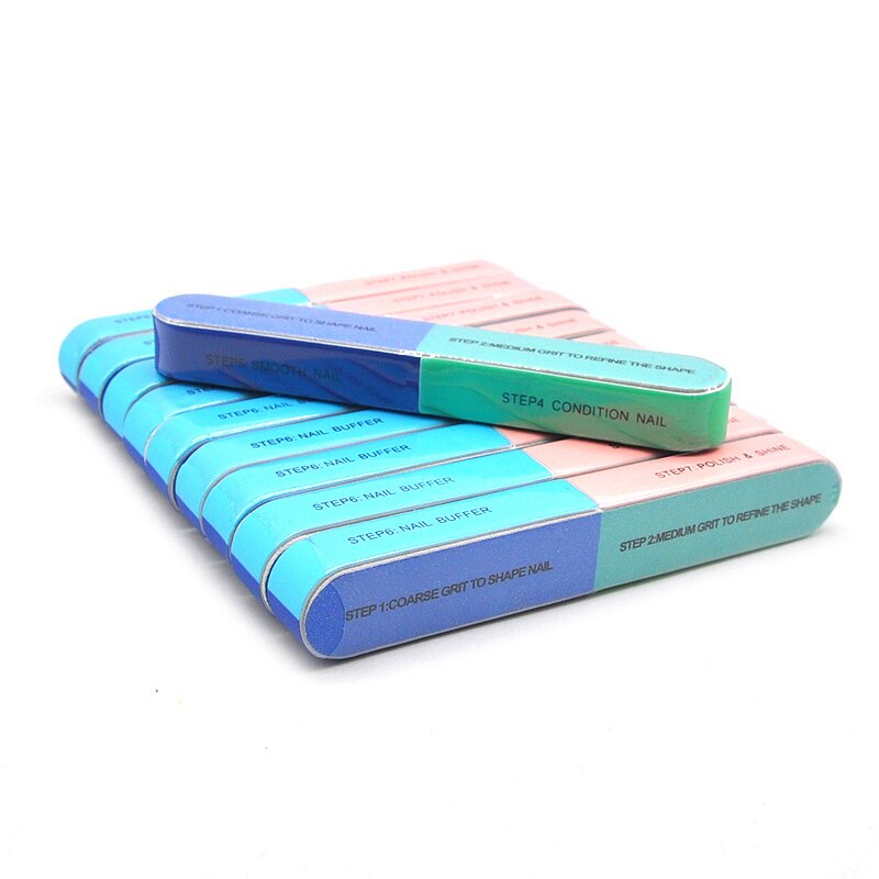 6 st/lot nagelpolering fil blockslipning pedikyr 7 sidor nagelfil slipning nagelfilar buffring grova verktyg