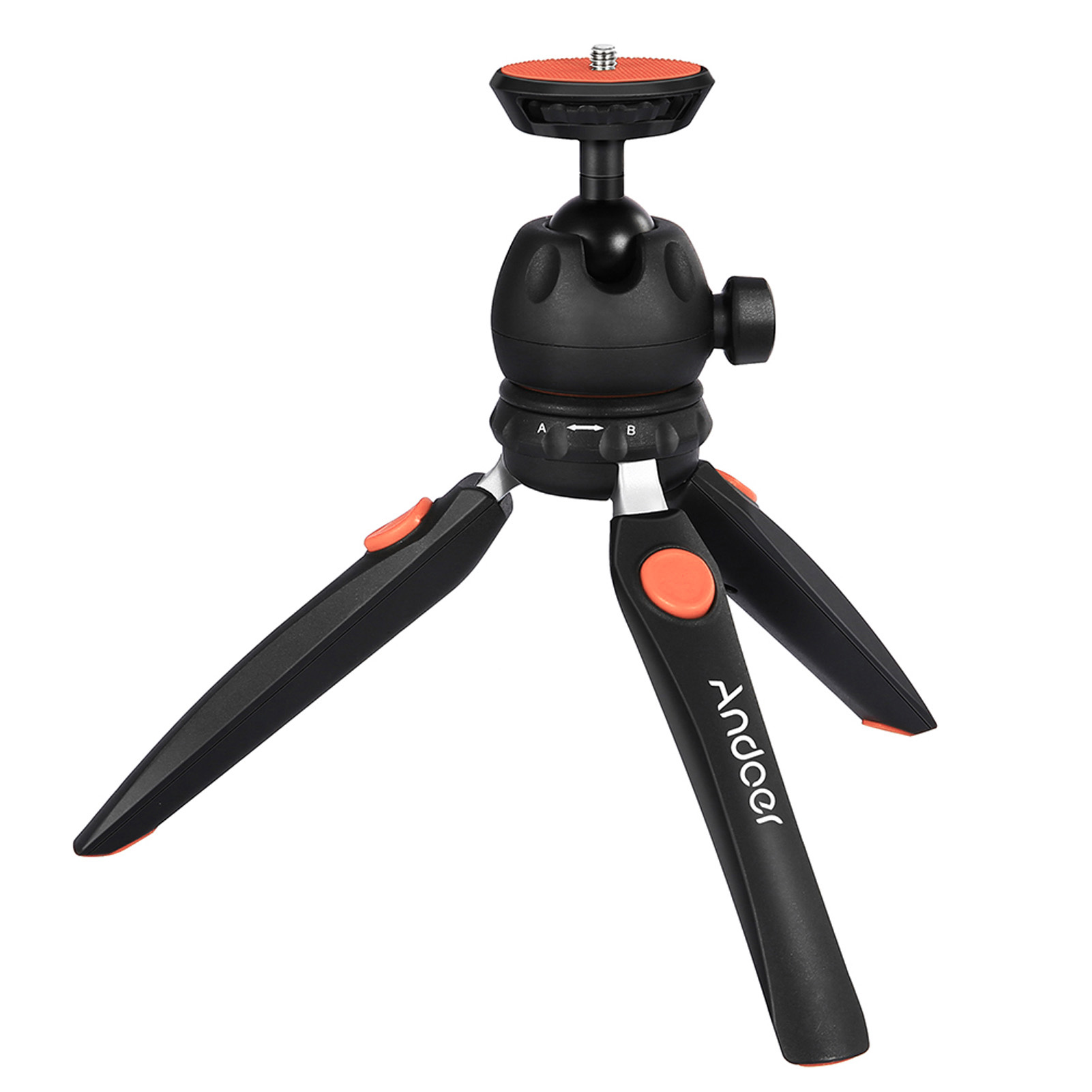 Andoer Mini Tabletop Tripod Camera Tripods Portable Foldable with 1/4" Mounting Screw for DSLR/Mirrorless Cameras Video Light: orange