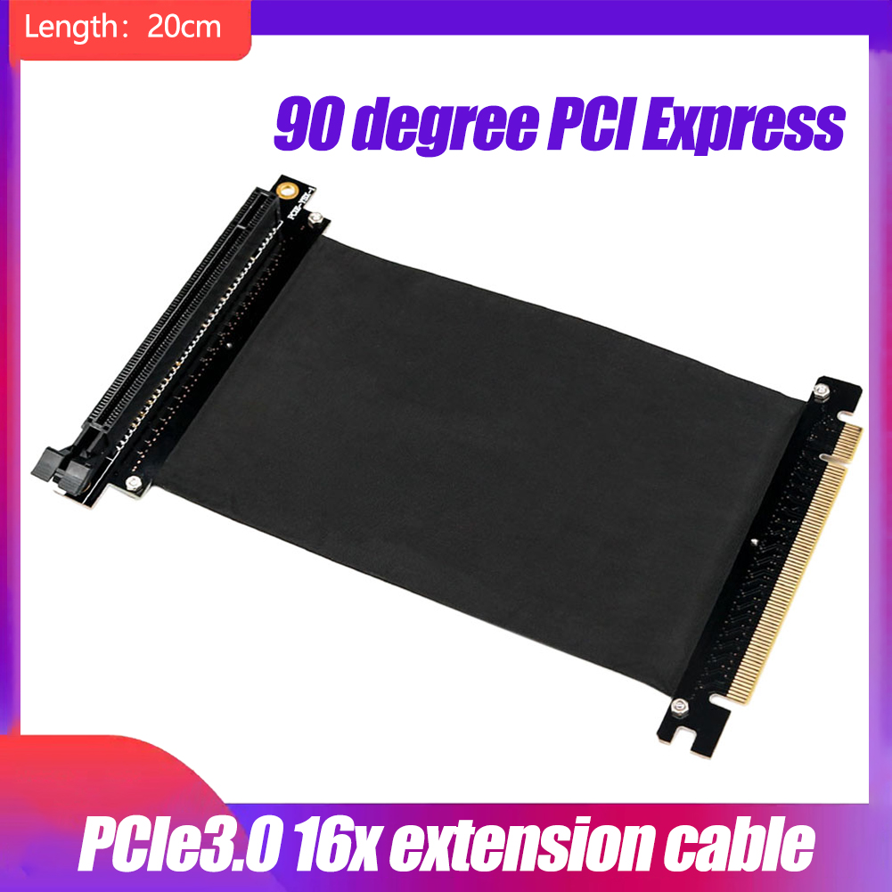 PCI Express 16x Flexible Cable Card Extension Port Adapter Riser Card 1 Slot PCIe X16 Riser for 1U 2U 3U Server IPC Chassis: 20CM Computer cable