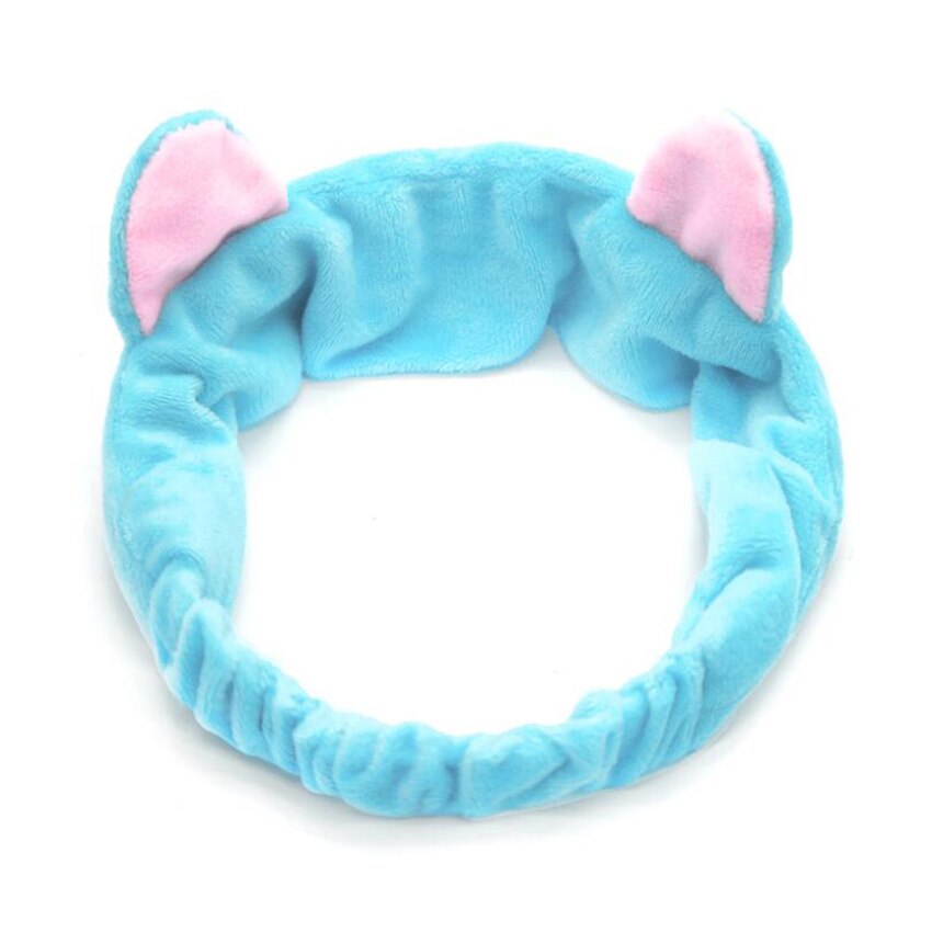 Cat Ears Hairband Head Band Party Headdress Hair Accessories Makeup Tools Face Washing Headband Hairdo Headwrap Hair Access: Lake Blue