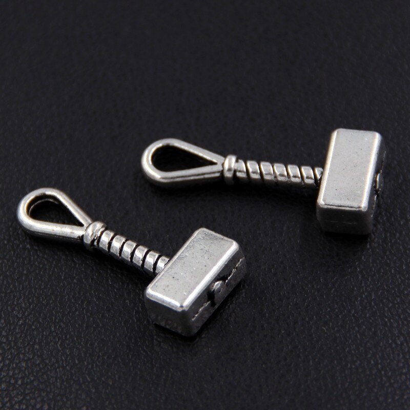 8Stck Silber Farbe Mjolnir Hammer Charme Anhänger für diy schmuck A2390