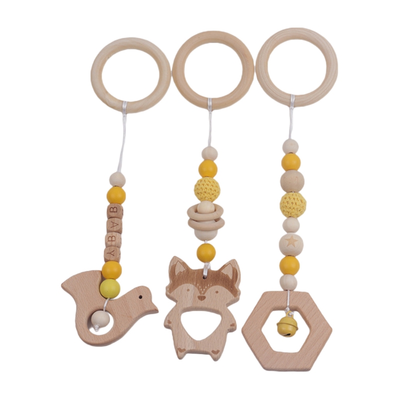 Baby Play Gym Frame Houten Beuken Activiteit Gym Frame Wandelwagen Opknoping Hangers Speelgoed Bijtring Ring Verpleging Rammelaar Speelgoed Room Decor: A18