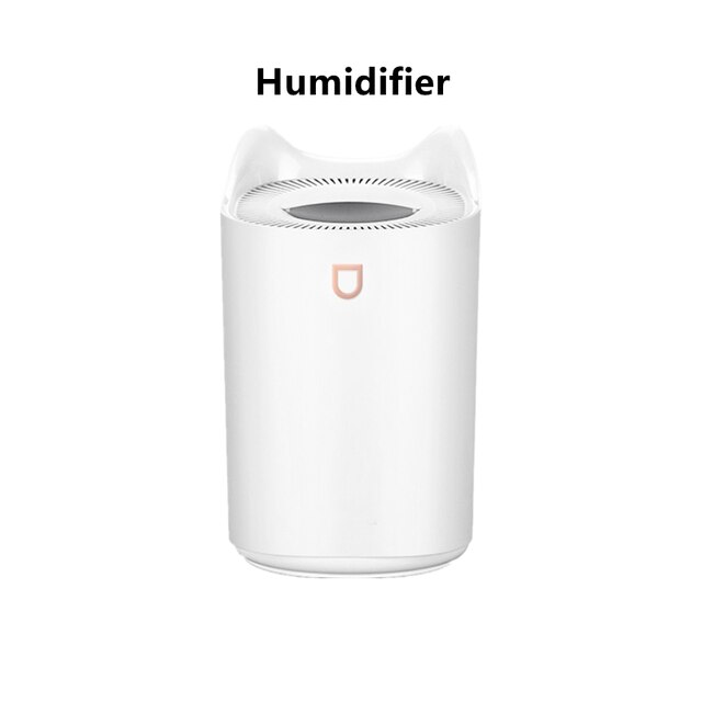 3L USB Double Nozzle Humidifier Aroma Essential Oil Diffuser Ultrasonic Air Humidifier With Colorful Mood Lights: Light Green