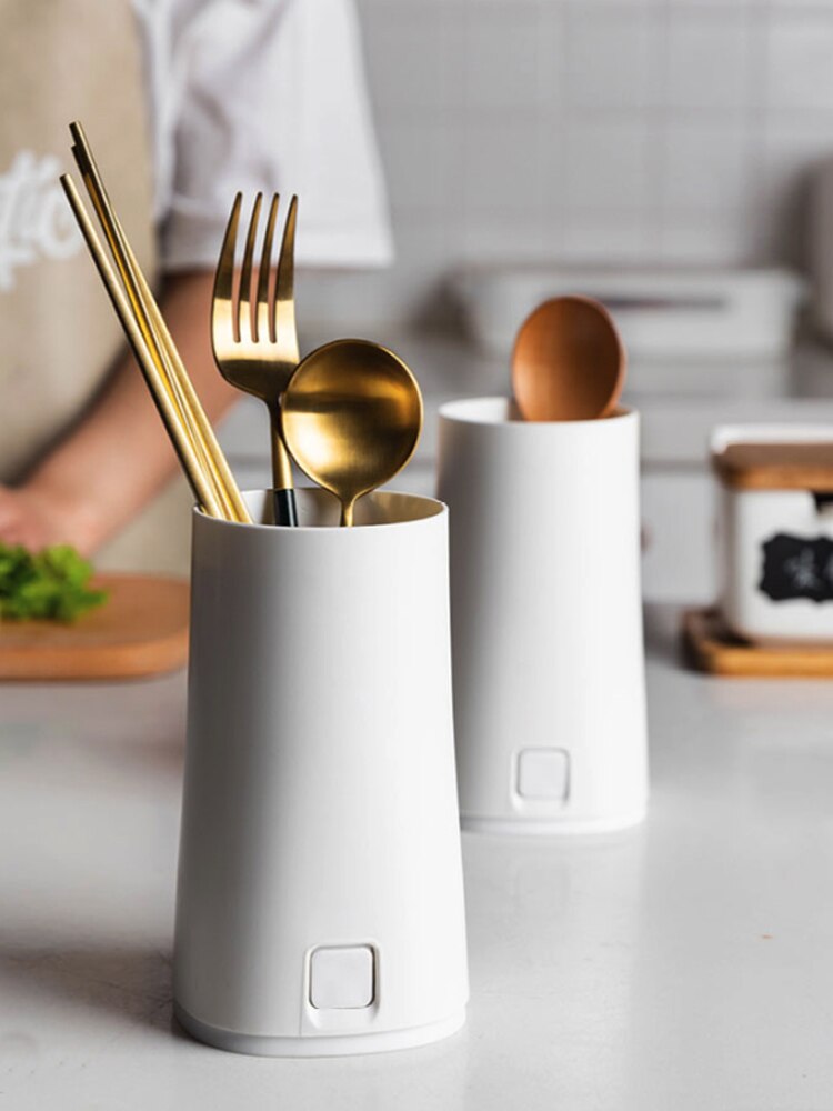 Tableware Drain Storage Rack Cutlery Storage Box with Lid Chopsticks Holder Dust Drain Rack Chopstick Cage Kitchen Tools