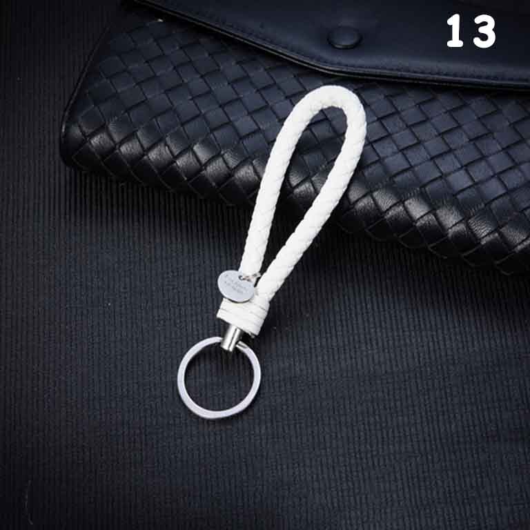 Fatti a mano Intrecciato PU Portachiavi In Pelle Catena Chiave Portachiavi In Metallo Portachiavi Auto Portachiavi Anello chiave Dell'automobile Chiave Pendente Del Sacchetto Accessori Anello: 13