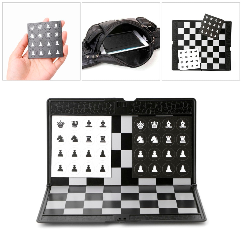 Pocket Folding Magnetische Internationale Schaakspel Board Checkers Reiziger Vliegtuig Chesses Game Entertainment
