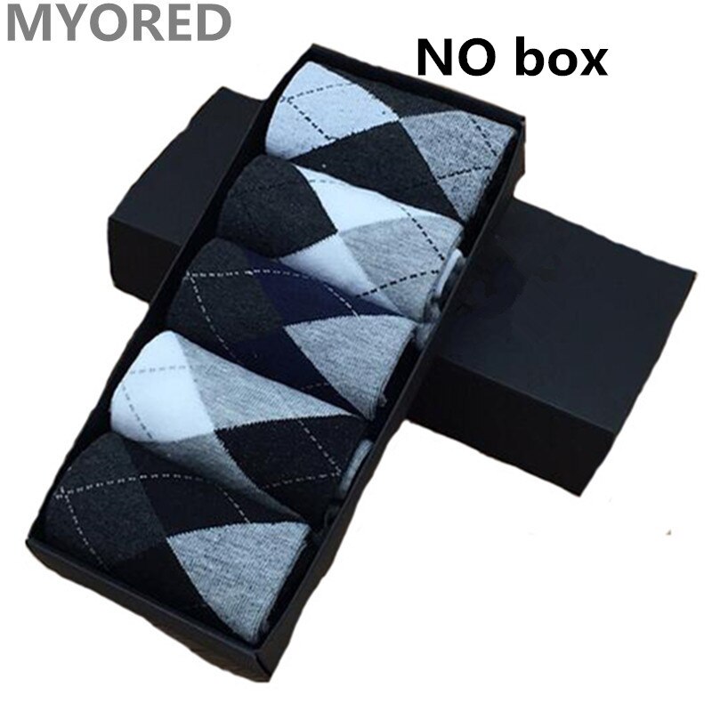 MYORED summer combed cotton breathable short business socks men dot diamond line solid color socken formal dress NO Box 5pair