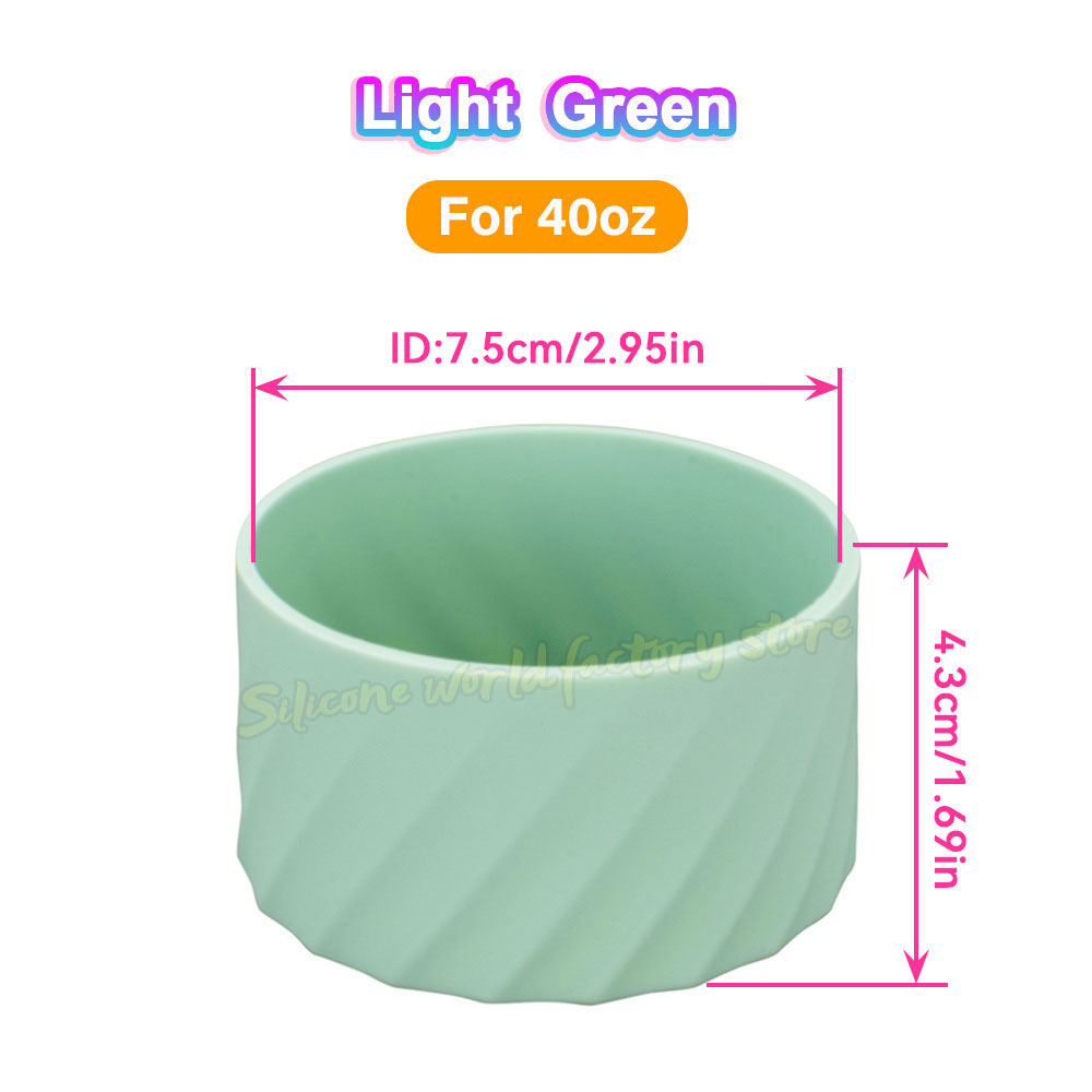 SW 40oz/30oz Silicone Cup Bottom Cover for Stanley Adventure Quencher Tumbler for IceFlow Flip Straw Water Bottle Sleeve 7.5/7CM: Silver