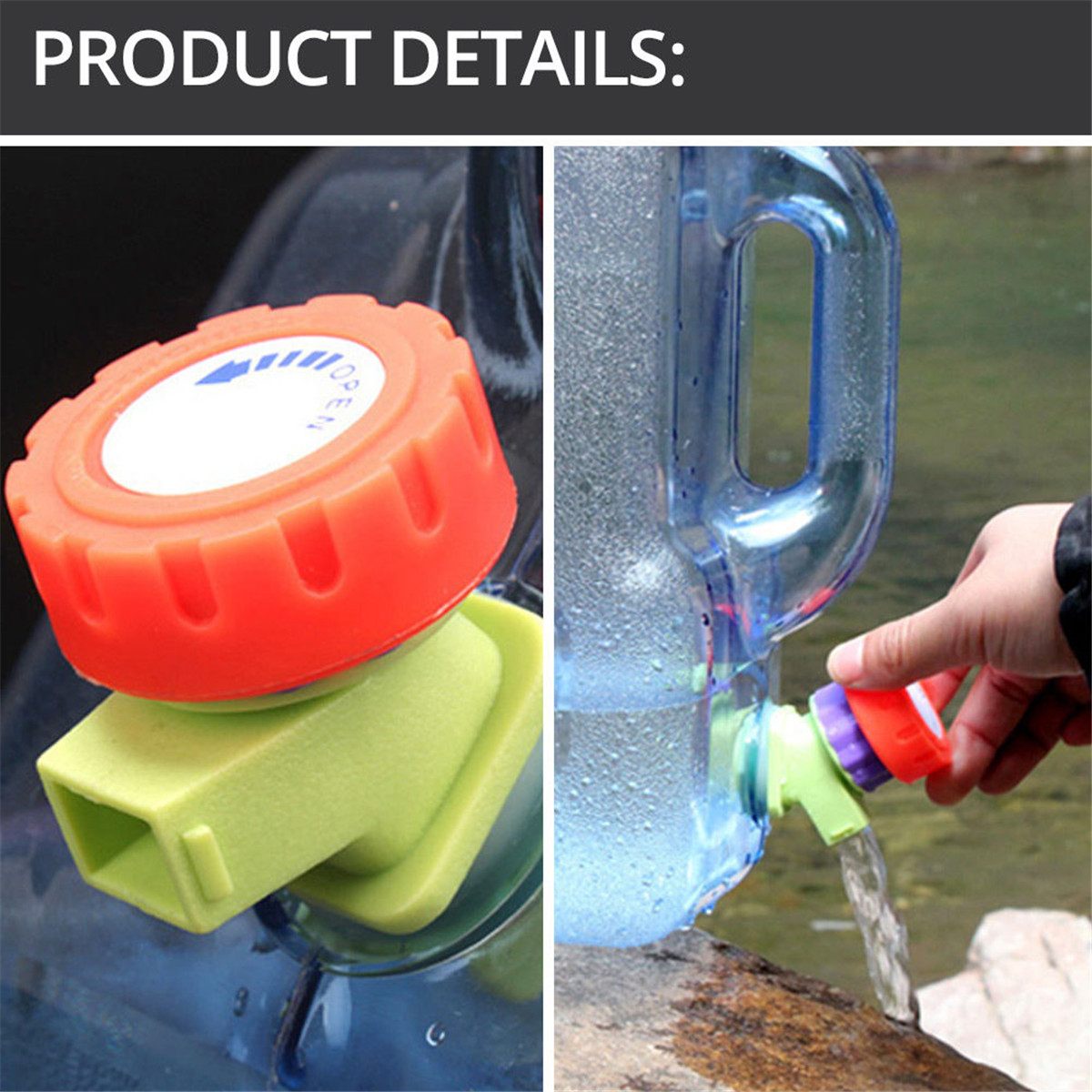 12/18/22L Food Grade PC Water Container Outdoor Large Capacity Water Bucket Hiking Camping Water Tank With Faucet