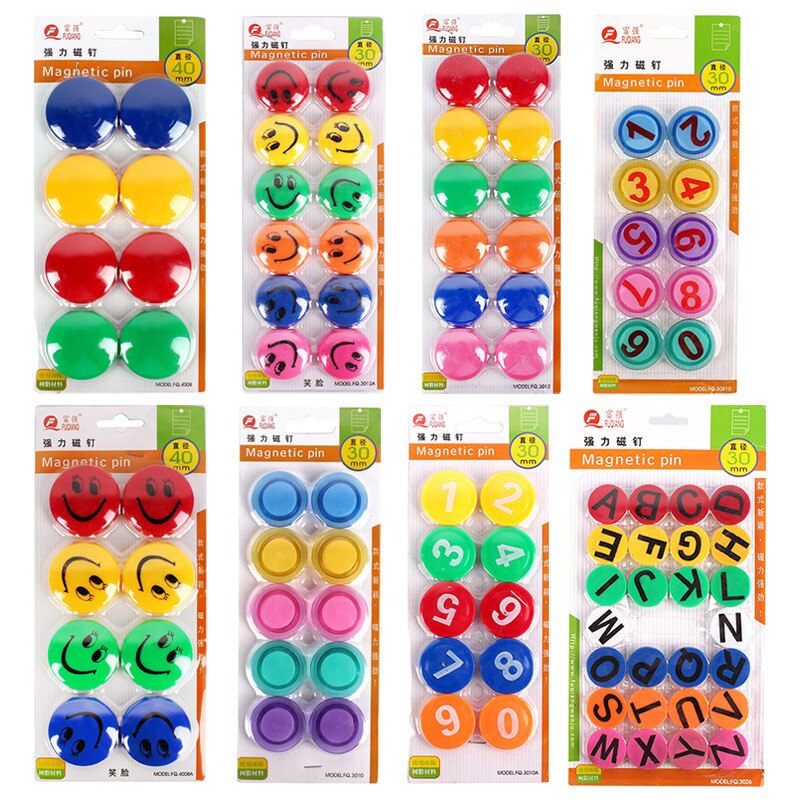 Kleurrijke circulaire magnetische gesp en schoolbord magneet absorber onderwijs whiteboard magneet absorber pin 30mm