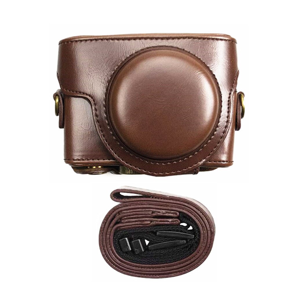Étui pour appareil photo en cuir PU rétro, housse rigide pour Sony RX100 Mark VI V VA IV III II RX100M6 RX100M5 RX100VA RX100M4 RX100M3: Coffee