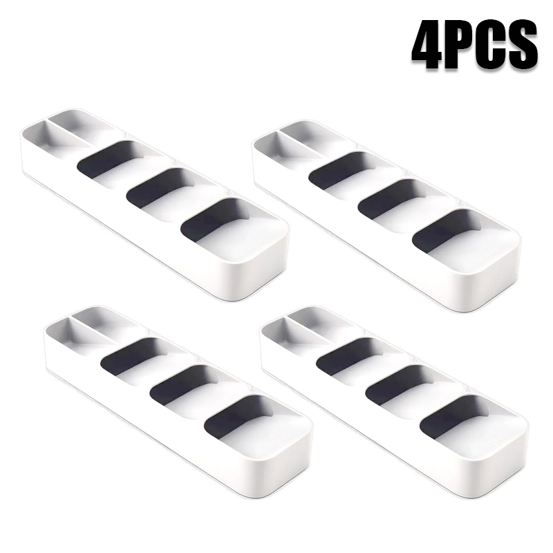 Cutlery Organizer Knife Storage Tray Spoon Organizer Space Saving Cutlery Rack Compartment Organizer Kitchen Drawer Organizers: Blue