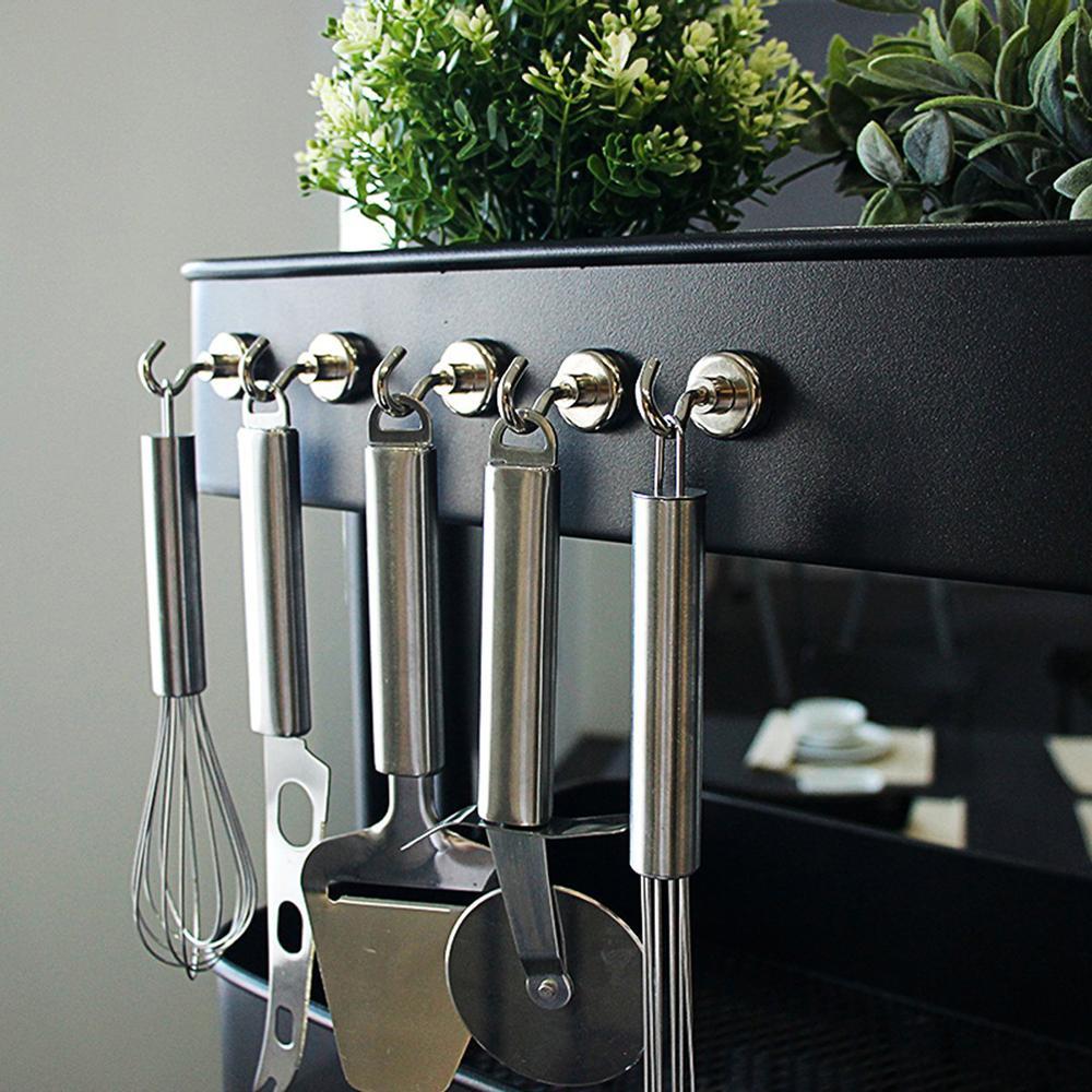 6 sztuk silne haczyki magnetyczne ciężki obowiązek haki ścienne wieszak klucz płaszcz puchar wiszące wieszak dla domu kuchnia przechowywania organizacji