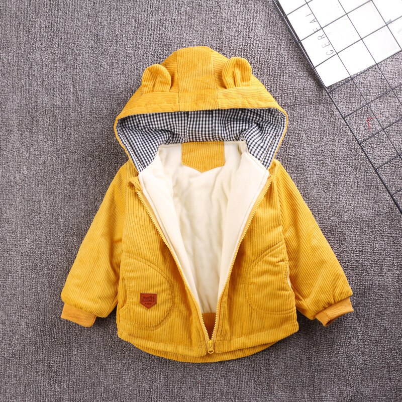 Winter Lente Baby Meisjes Jas Kinderen Jongens Jas Warm Kinderen Warm Katoenen Bovenkleding Pasgeboren Jas Voor Baby Kleding: Yellow / 5T