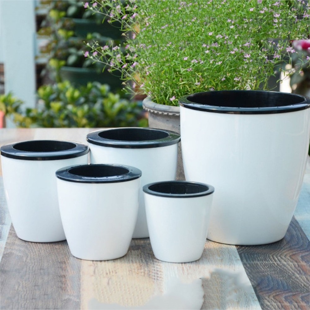 Automatische Self Watering Bloem Planten Pot Zet In Floor Irrigatie Voor Tuin Indoor Woondecoratie Tuinieren Bloempotten 3 Size