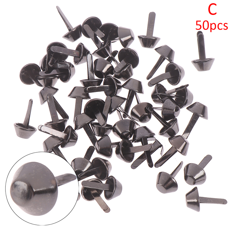 50 stuks Metalen Ambachten Purse Voeten Klinknagels Studs Pierced Voor Purse Handtas Punk Rock Klinknagels Tas Lederen DIY Accessoires 12mm: C