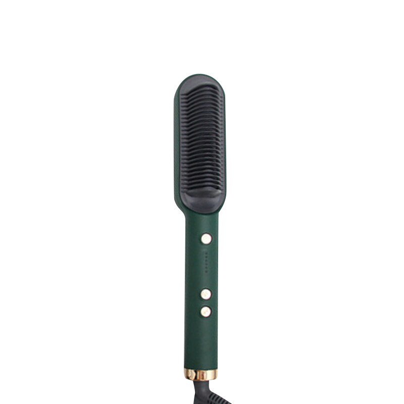 Weibliche Keramik Curler Gerade Kamm Multifunktions Bart Haarglätter Styler Männer Wärme Curling Elektrische Haar Pinsel: AU Stecker / green