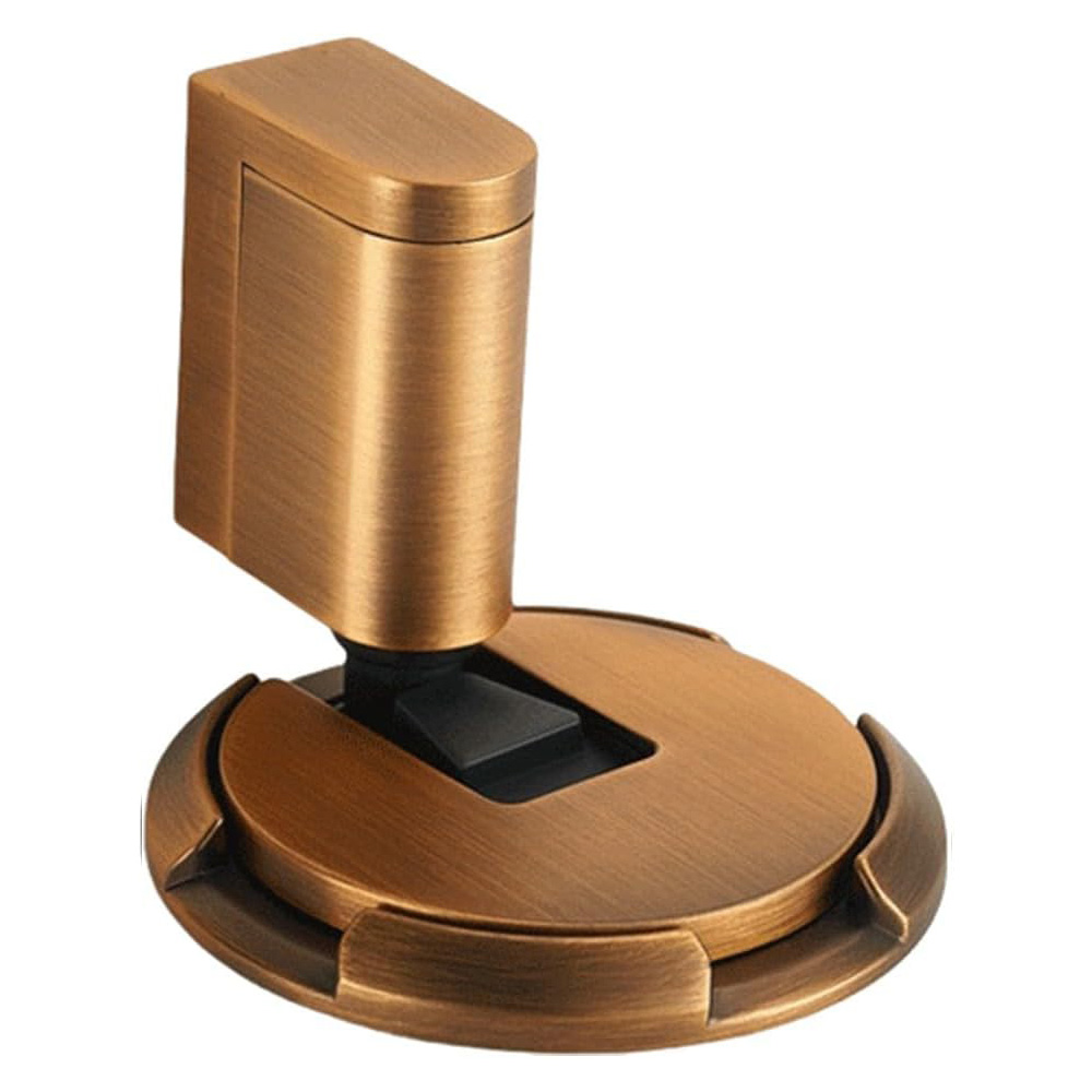 Heavy Duty Magnetic Door Stopper Zinc Alloy Mechanical Doorstop Adjustable Door Holder Non-punch Sticker Furniture Door Hardware: Ivory