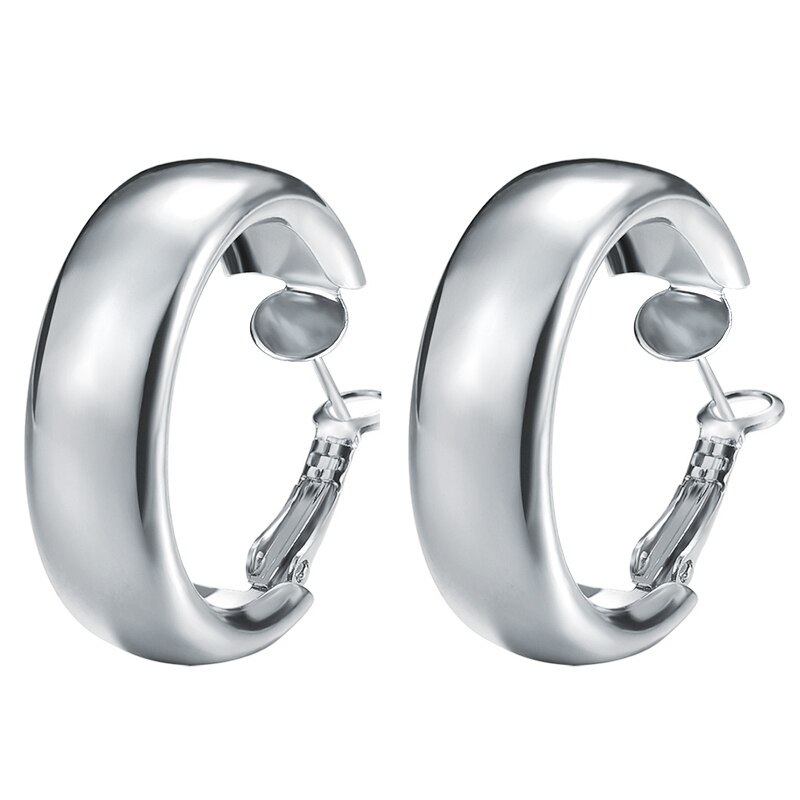 17KM Minimalistischen Gold Metall Geometrische Kreis C bilden Band Ohrringe Für Frauen modisch Hochzeit Runde Ohrringe Schmuck: CS5299602