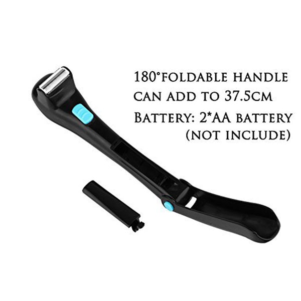 Electric Back Hair Shaver Remover Trimmer Foldable Body Men Shaving Tool