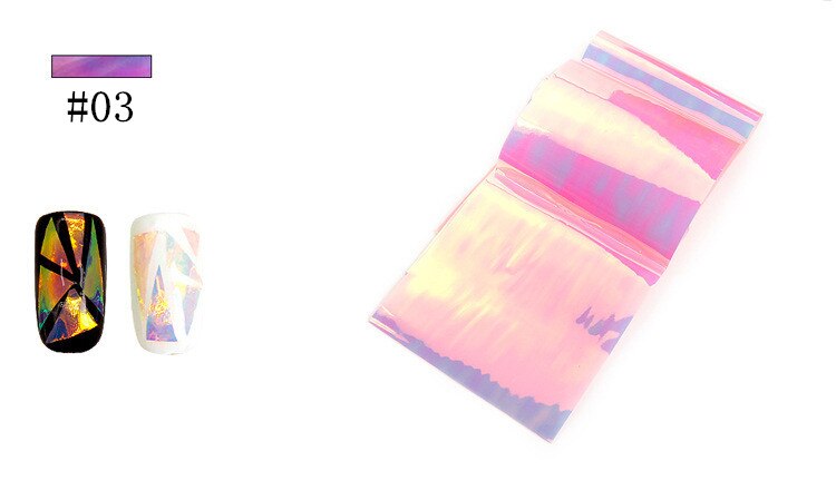 Yzwle 1 Pcs Punk Transfer Folie Sticker Gebroken Glas Nail Art Diy Nail Beauty Decoratie Stencil Decal