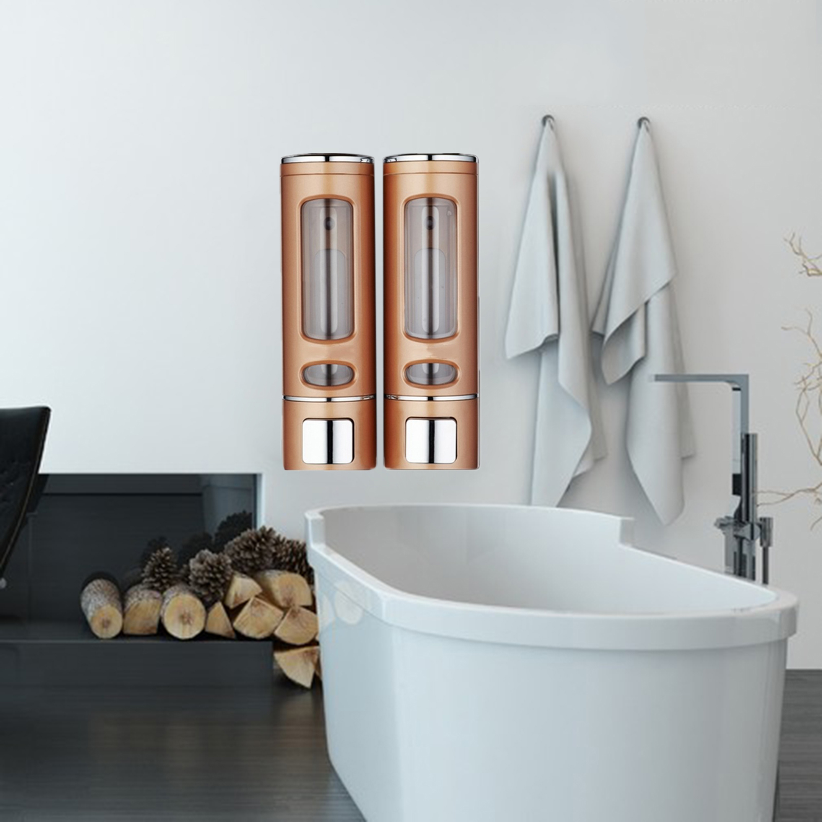 Hand Liquid Soap Dispenser Shower Bath Gel Wall Mounting Bathroom Hotel