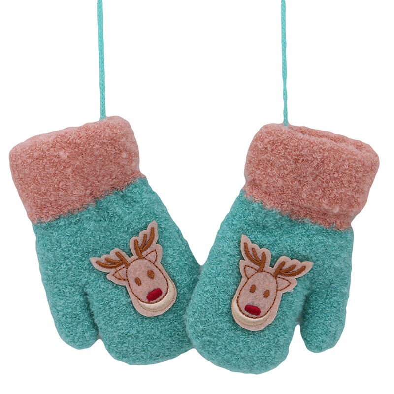Children Clothing Cotton Flock Spring Autumn Winter Gloves Toddler Kids Cute Thicken Christmas Deer Girls Boys