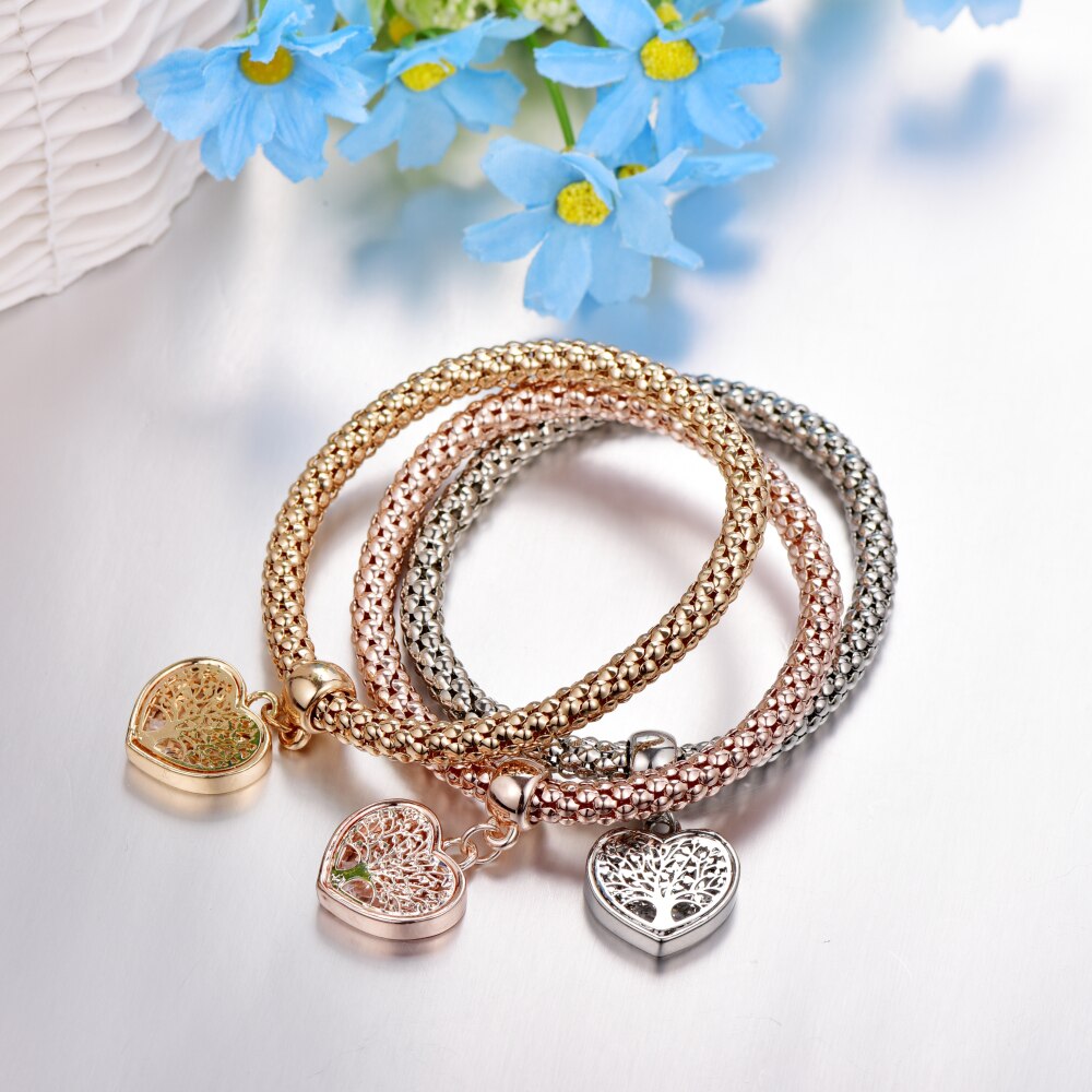 "Tree Of Life" Hart Editie Charme Armbanden Voor Vrouwen Goud Kleur Etnische Liefde Crystal Armbanden & Bangles Sieraden Mode