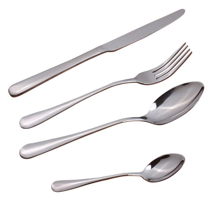 1pc/ 4pcs Dinner Wedding Travel Cutlery Spoon Stainless Steel Fork Scoops Silverware Set NIN668: Light Green