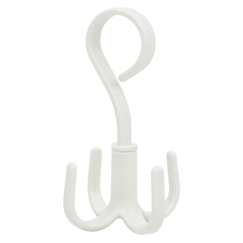 4-Claw Rotating Bag Hooks Plastic Handbag Clothes Ties Bag Holder Hangers Organizer Belt Closet Hanger Hanging Rack Storage Hook: white