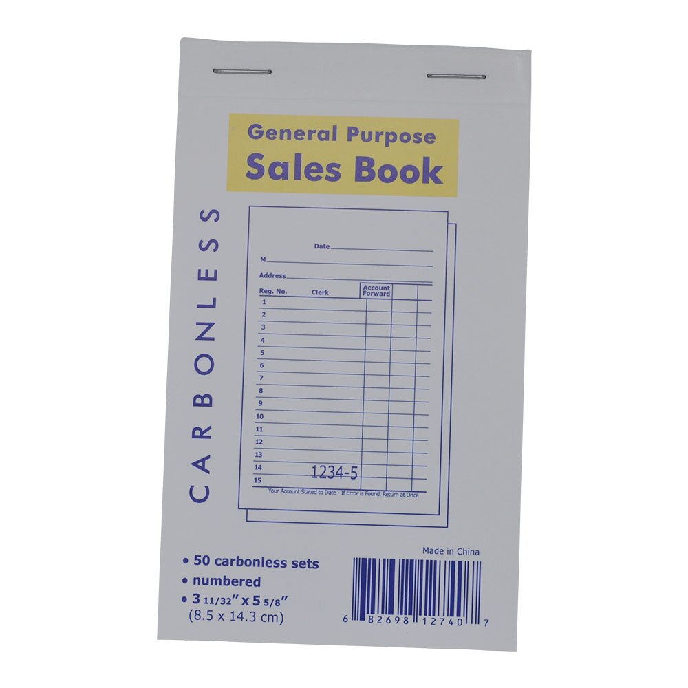 General Purpose Sales Order Book 2-Part 3-11/32 x 5-5/8 inches Receipt Invoice Guest Check 50 Sets per Book, 10 Books per Pack