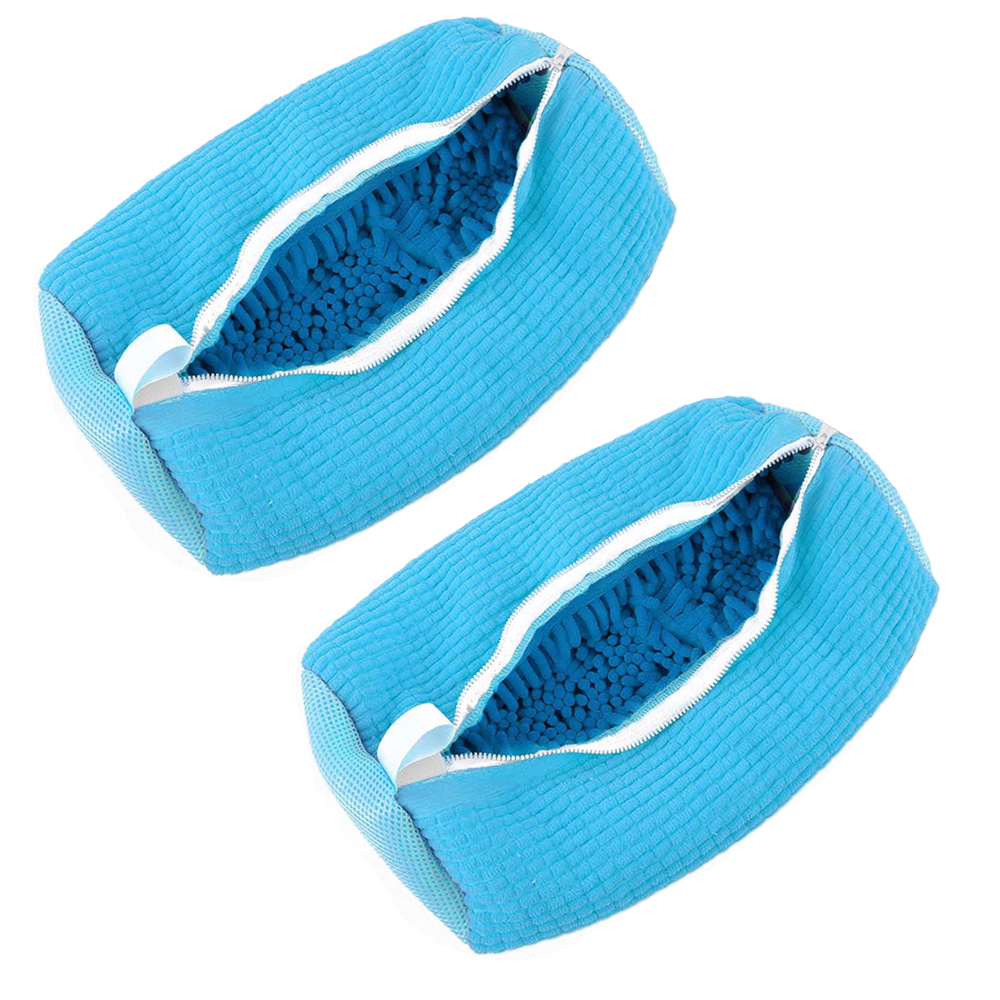 Schoenen wassen Tas Katoen Wasschoenen Beschermer Pluizige vezels Polyester Vriendelijk Anti-vervorming Schoenen Kleding Organizer: Dark Gray