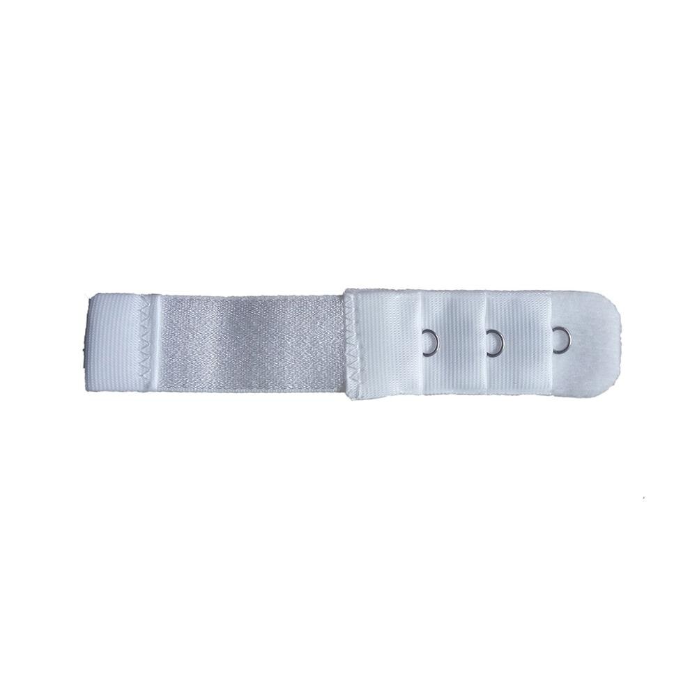 Extensor de sujetador para mujer, 1 filas, 3 ganchos, extensión de broche de nailon, elástico en Correa, banda de sujetador suave, extensores, accesorios íntimos: Blanco