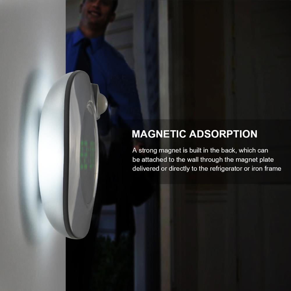 PIR Bewegung Sensor LED Nacht licht Mit Digital Zeit Wanduhr USB Aufladbare LED Zauberstab lampe Für Schlafzimmer Badezimmer Dekoration
