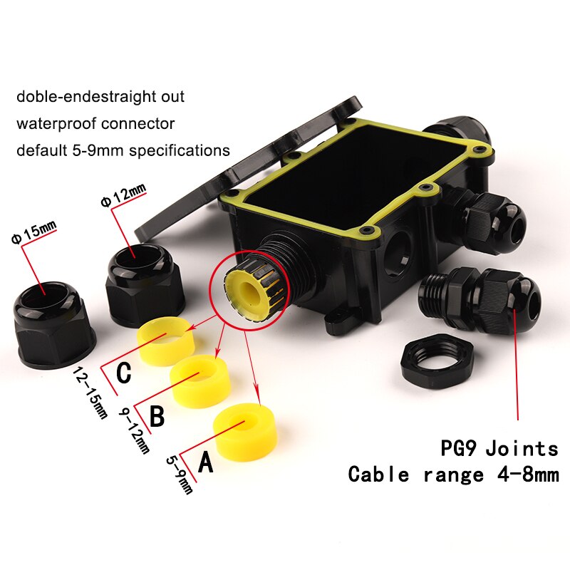 2/3/4/5/6 Way IP68 45A/450V Outdoor Waterproof Cable Connector Junction Box With Terminal Block For Wire Accessories