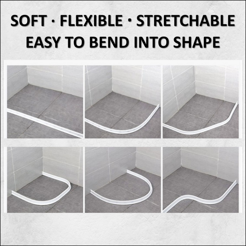 Bathroom Water Stopper Shower Barrier Door Threshold Water Blocking Wash Basin Splashproof Bendable Silicone Sealing Dam Barrier