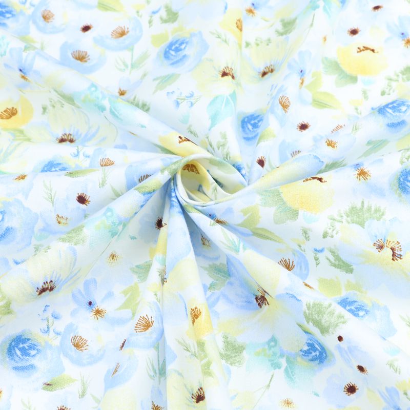 Tela de algodón estampada con flores frescas para bebés de 160cm * 50cm, ropa de cama de costura, ropa de cama, vestido de retazos de tela