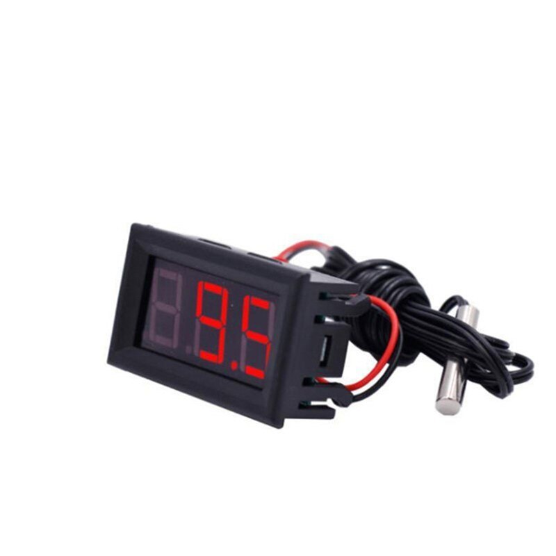 DC 12V Mini Digital LED Thermometer for Car Temperature Monitor Panel Meter Measuring Range -40-65C with Temperature Probe