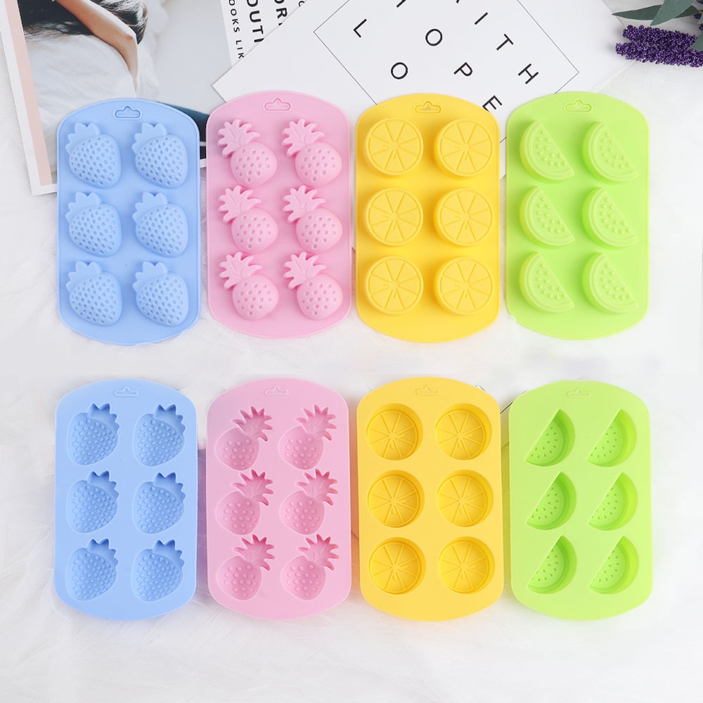 Fruit Shape Silicone Mold Diy Citroen Aardbei Suiker Candy Jelly Pudding Zeep Mold Fondant Chocolade Bakken Cake Decorating Tool