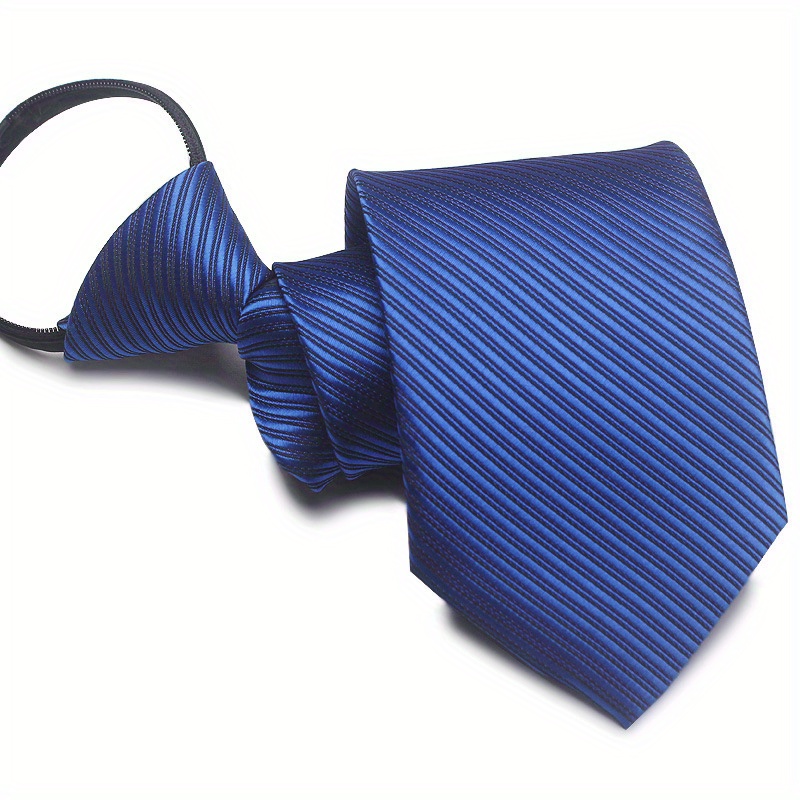 Easy Pull Lazy Tie 1pc 7CM/2.75inch Convenient Tie Business Leisure Navy Blue Series: Orange