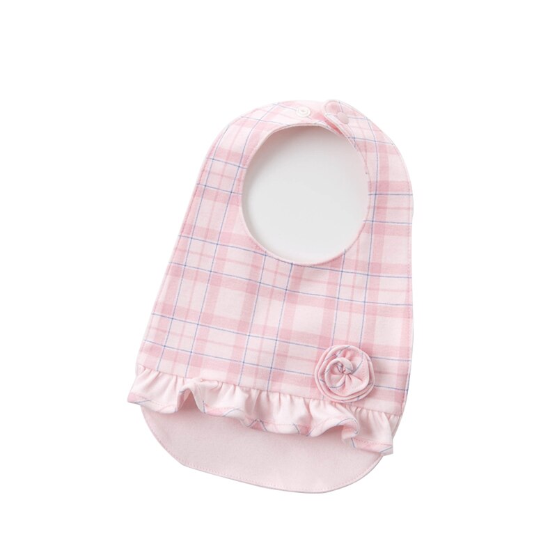 DBH12484 Dave Bella born baby girls cute floral plaid ruched bibs infant toddler bibs: Default Title