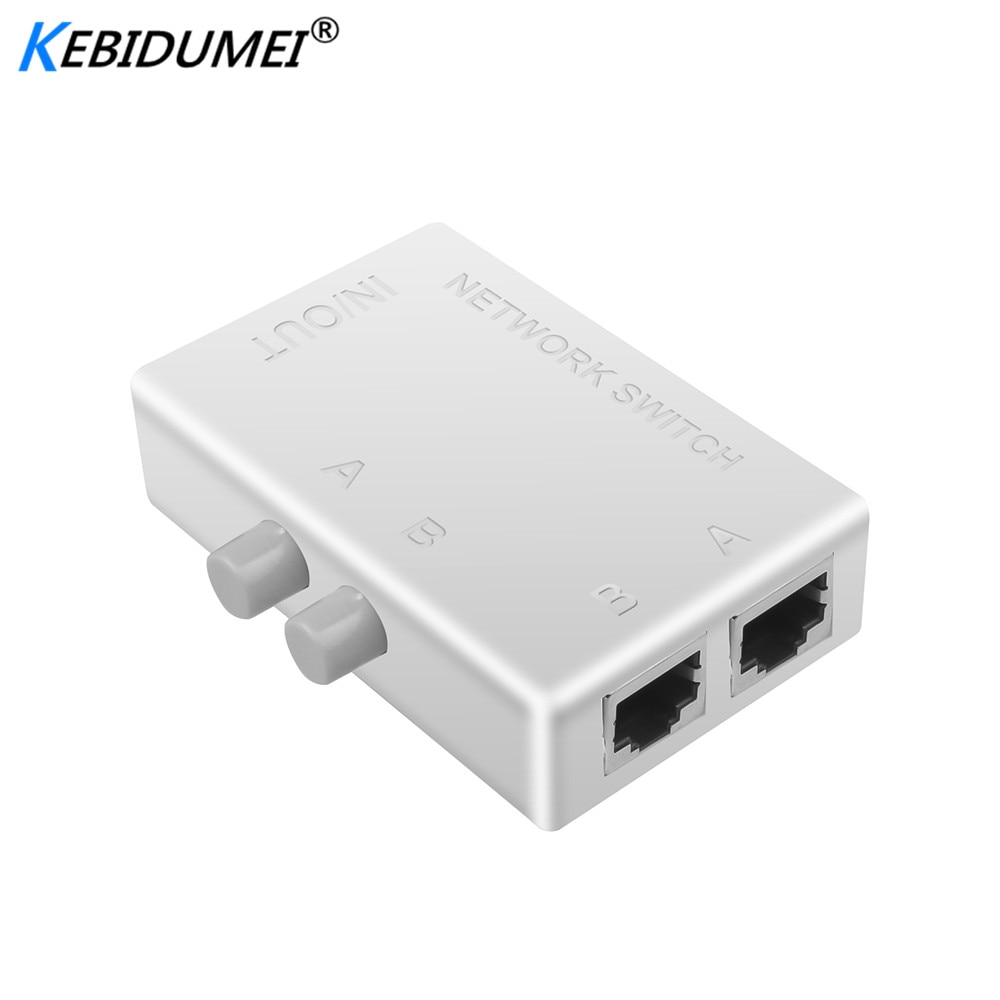 Mini 2 port  rj45 rj-45 netværksboks netværk switch ethernet switcher dual 2 way port manuel deling switch adapter hub