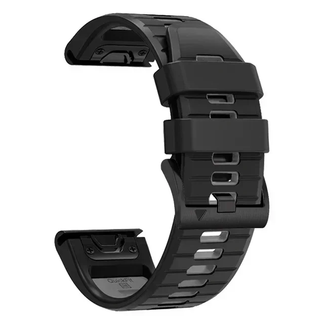26mm 22mm para Garmin Fenix 7X 7 Pro 6 6X Pro 5X 5 Plus correa de reloj Solar de zafiro pulsera de silicona de liberación rápida: Red black / 14 mm